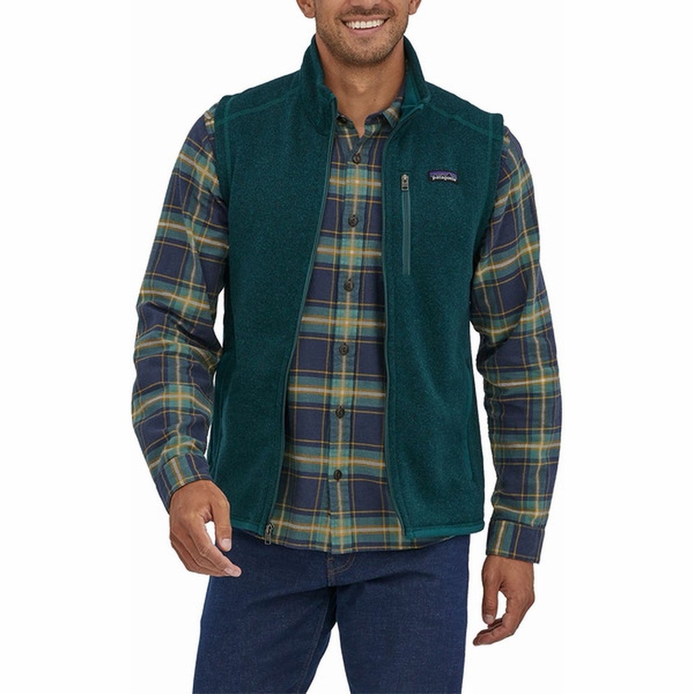 Patagonia Mens XXL Better Sweater Vest Full Zip Fleece Dark Borealis Green Logo